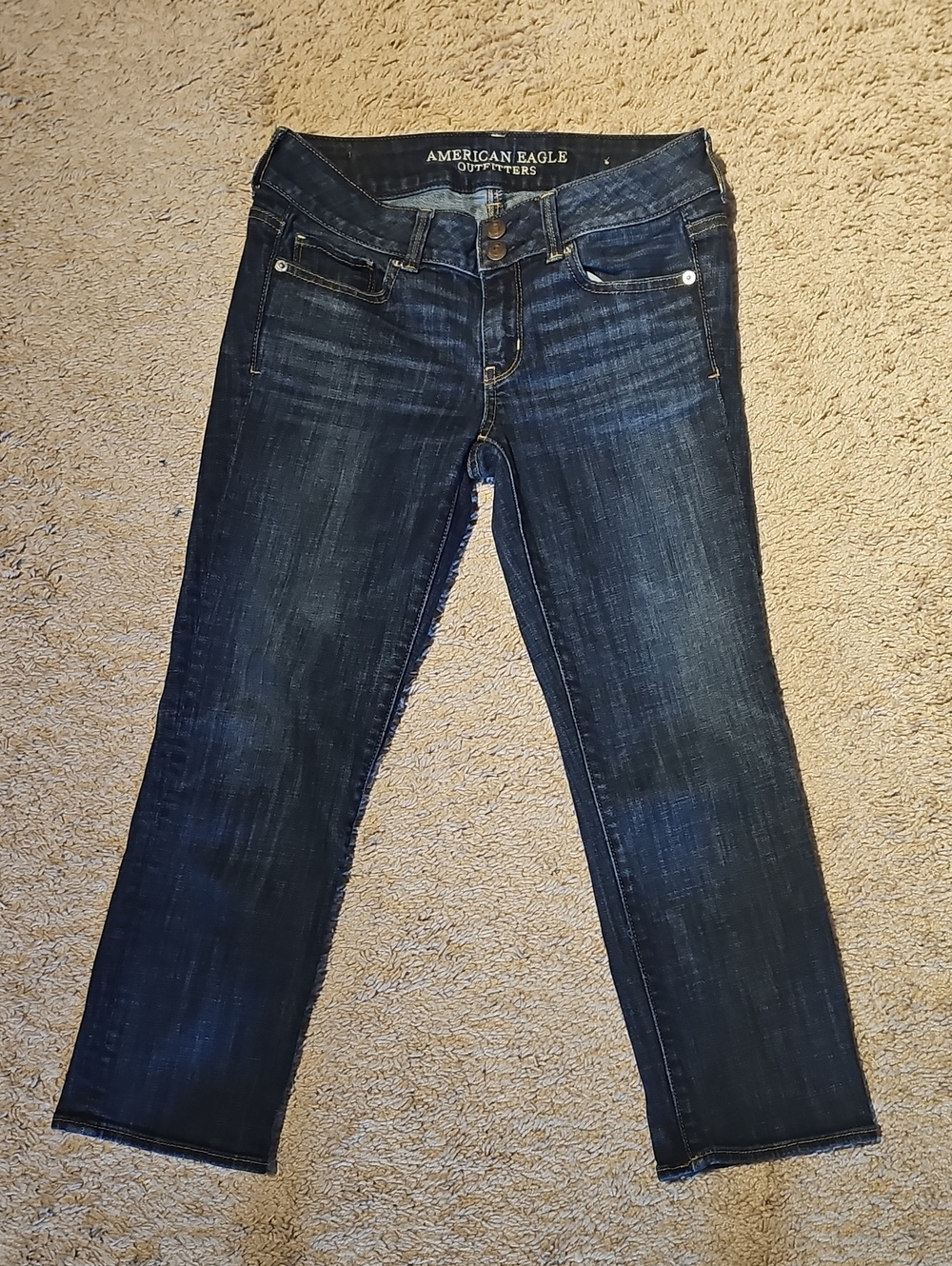 American Eagle Outfitters Dark Blue Straight Leg Jeans